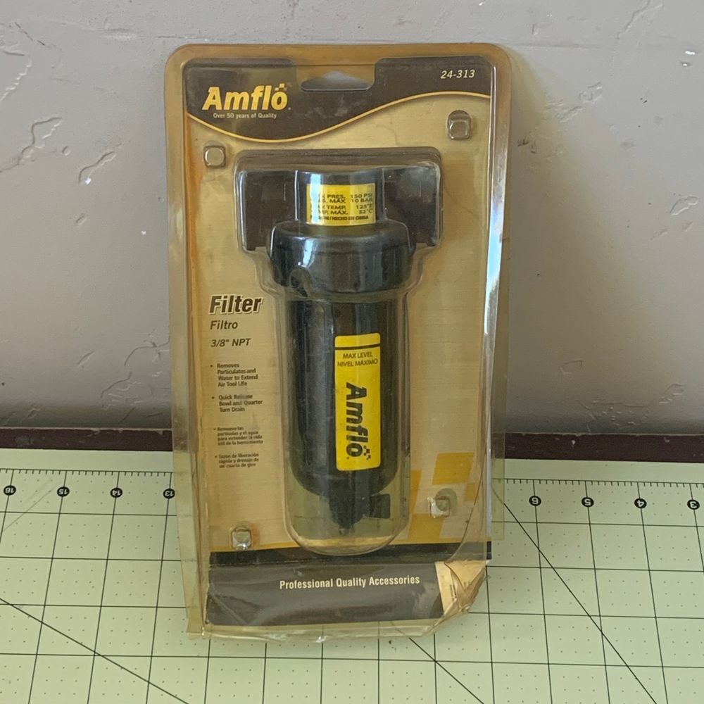 Anglo 3/8" Airline Filter 24-313 Open Package Air Tool Filter Black